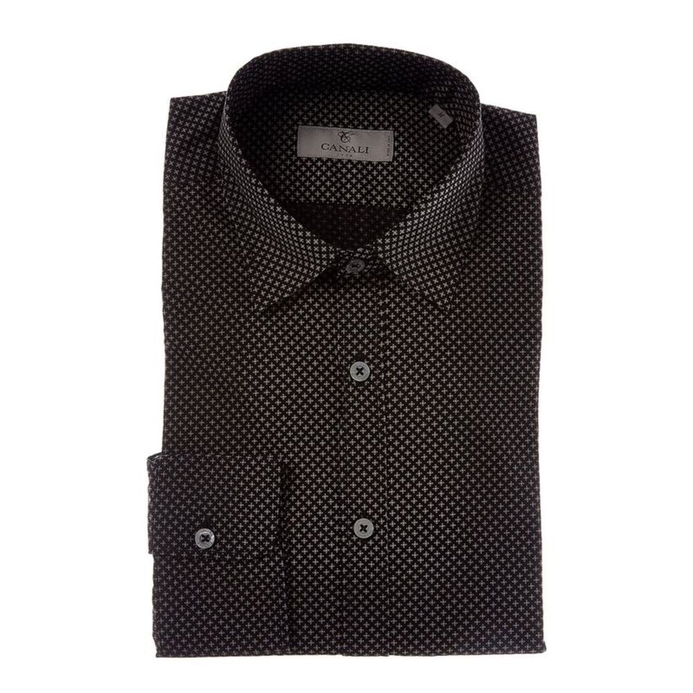 Canali Mens  Dress Shirt, Black